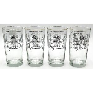 4 Vitg '67 Indianapolis Motor Speedway AJ Foyt Winner Glass Hi-Ball Set Indy 500